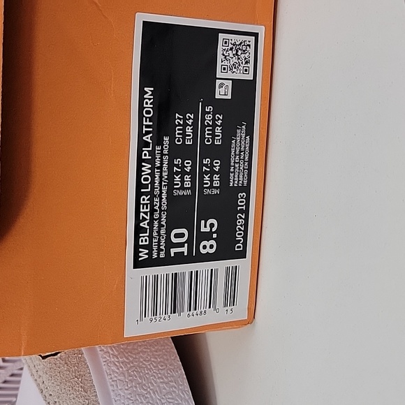 Nike Blazer Low Platform Sneaker White / Pink Blaze Womens 10 - Picture 8 of 10